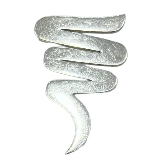 VINTAGE MEXICO STERLING SILVER ZIG ZAG SQUIGGLE BROOCH/PENDANT